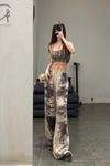 MUTEDANCE floral-dyed silk trousers MD22SS09 PM29